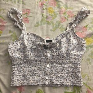 Frilly lace floral top.